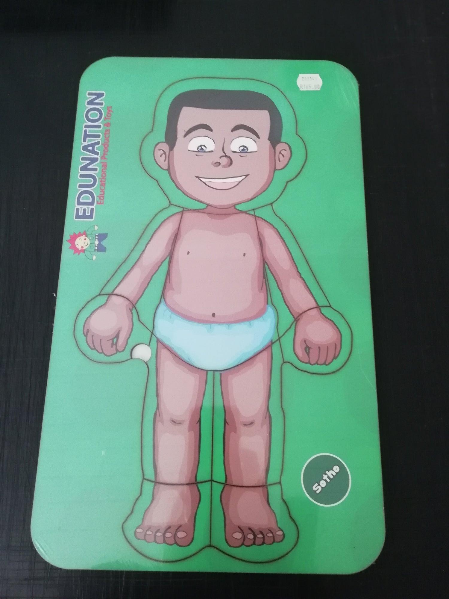 Wooden Puzzle Frame - Body Boy Sotho Edunation South Africa Body and Face Puzzles