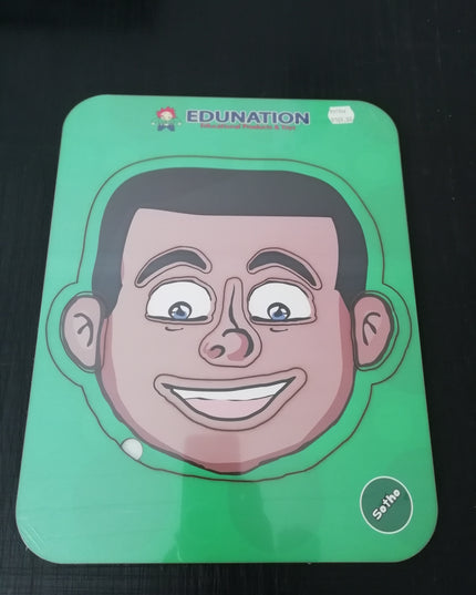 Wooden Puzzle Frame - Face Boy Sotho Edunation South Africa Body and Face Puzzles