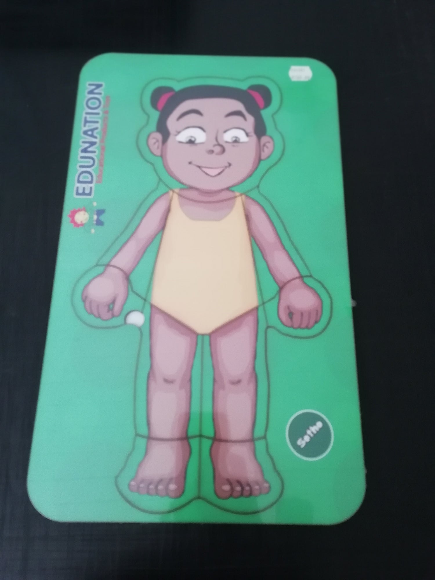 Wooden Puzzle Frame - Body Girl Sotho Edunation South Africa Body and Face Puzzles