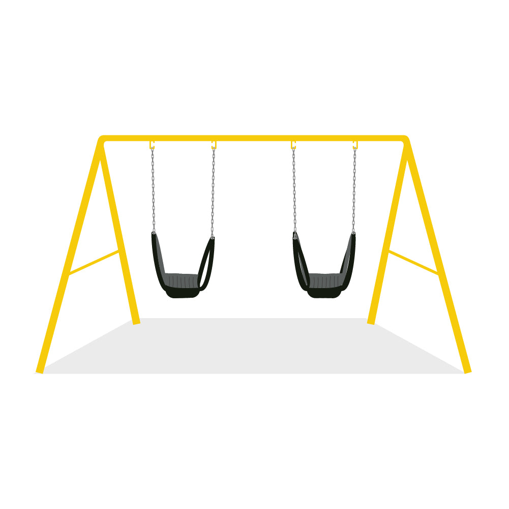 Swing Frame Planted with 2 swings, (courier costs do not apply contact for quotation)