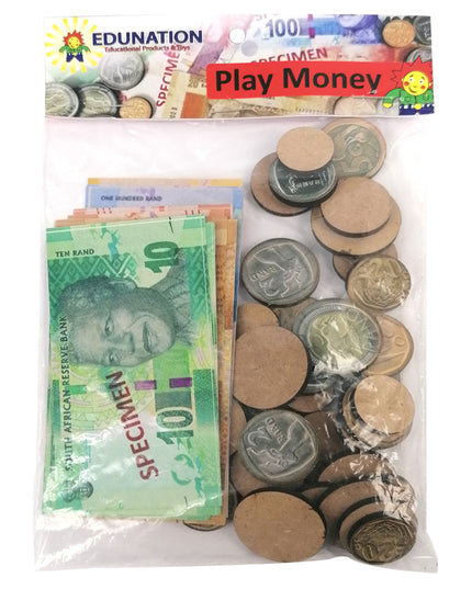 Play Money Set  20 Notes and 35 Coins