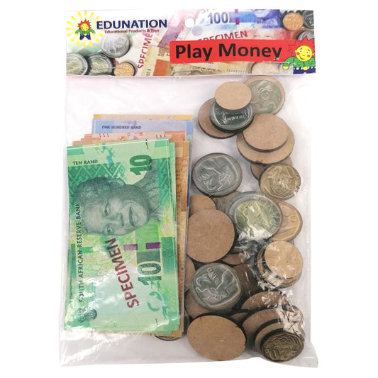 Play Money Set  20 Notes and 35 Coins