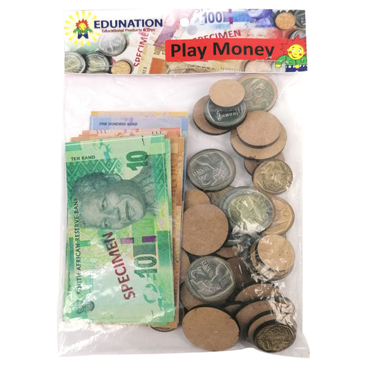Play Money Set  20 Notes and 35 Coins