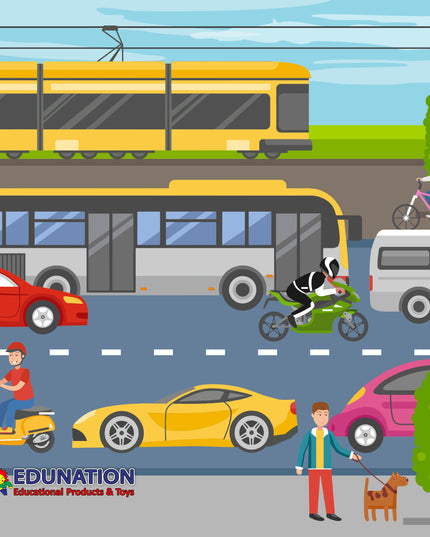 Wooden Puzzle Frame Jig - 20pc Transport Edunation South Africa Square Frame Puzzles