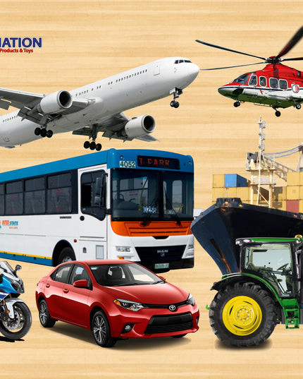 Wooden Puzzle in Frame A4 - 6pc Transport Edunation South Africa A4 Frame Puzzles