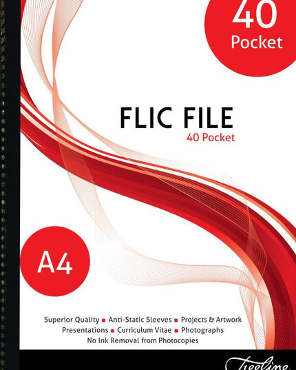 Display Flic File - A4 - Soft Cover - 40 Pockets - Flic File - Treeline