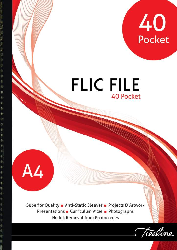 Display Flic File - A4 - Soft Cover - 40 Pockets - Flic File - Treeline