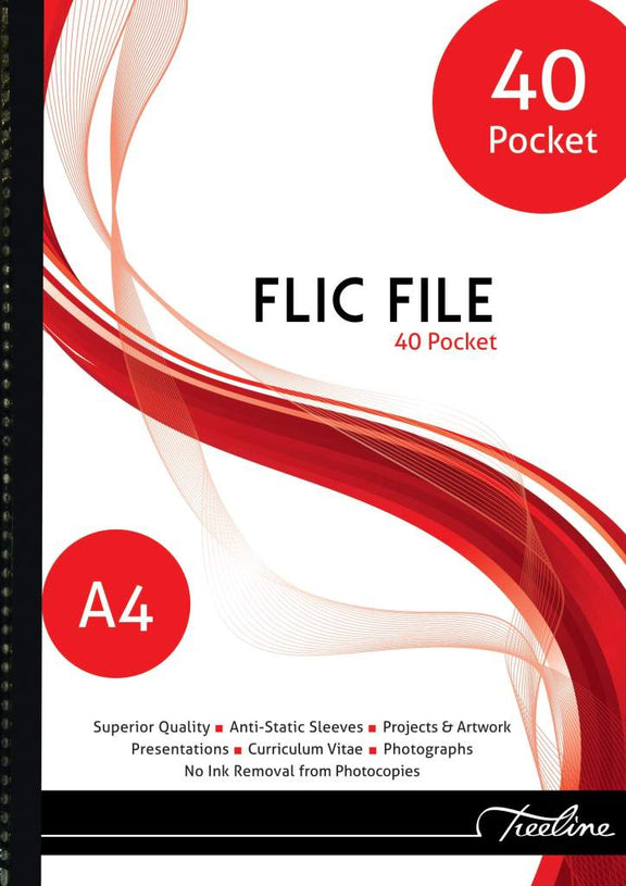 Display Flic File - A4 - Soft Cover - 40 Pockets - Flic File - Treelin ...
