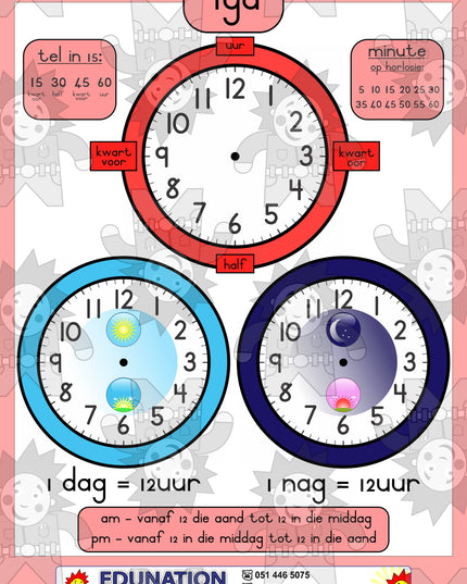 Tyd - Dag en Nag - Double Sided - Edunation South Africa