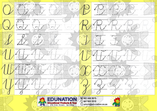 Cursive A-Z  Writing - Double Sided - Edunation South Africa