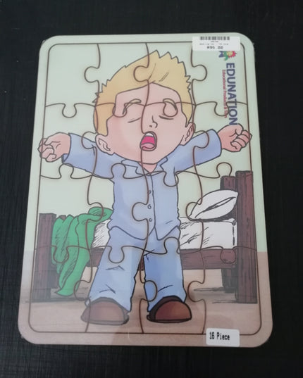 Wooden Puzzle Frame A4  - 16pc Waking up