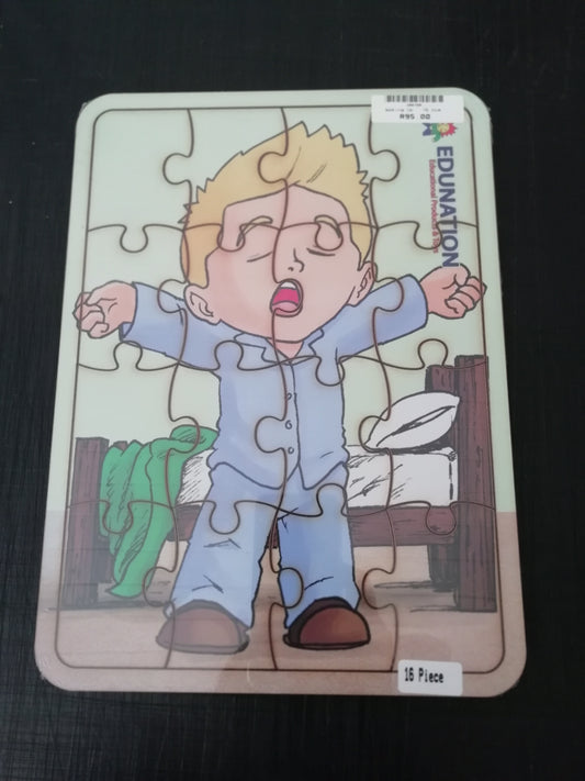 Wooden Puzzle Frame A4  - 16pc Waking up