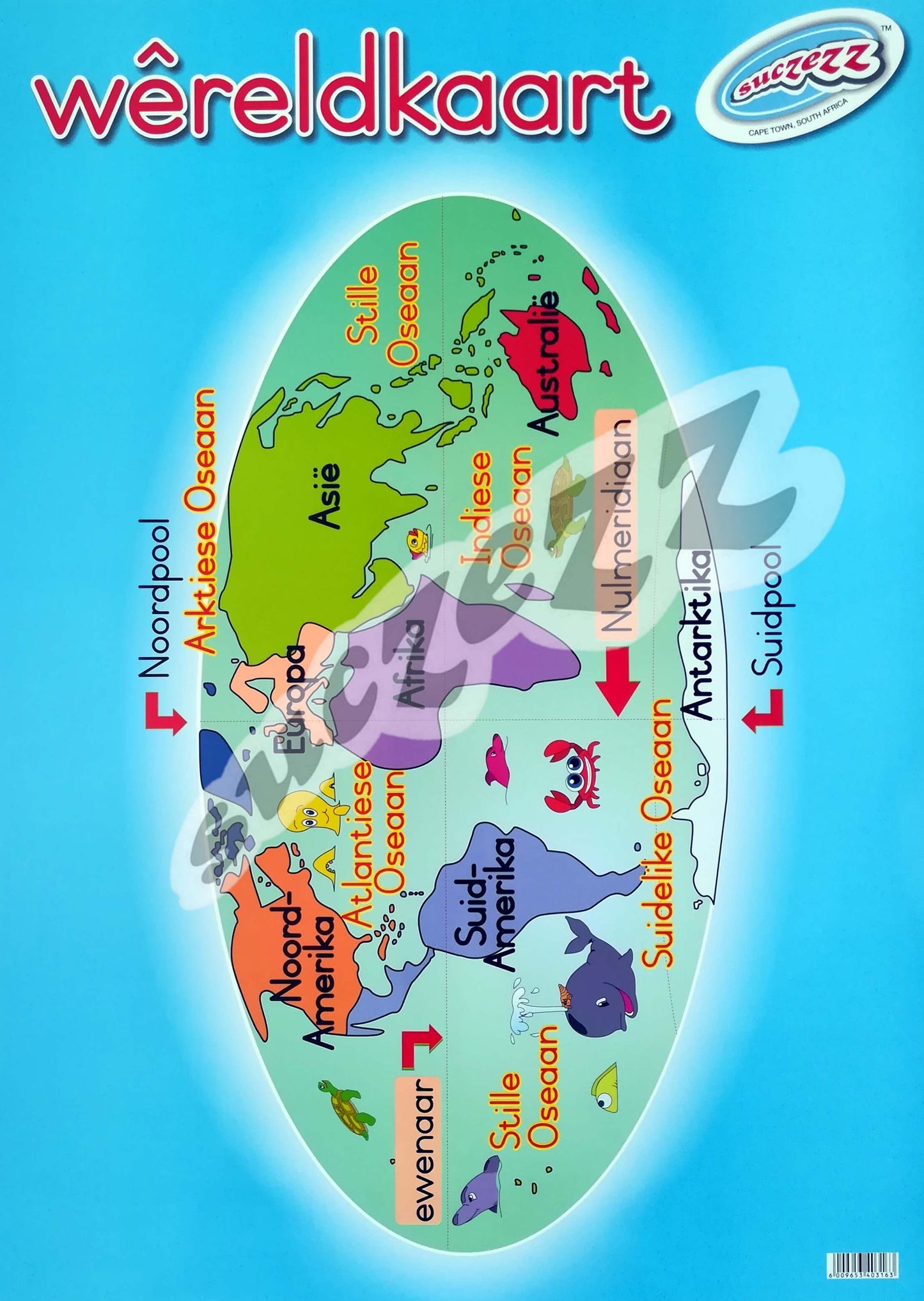 Muurkaart - Wereldkaart